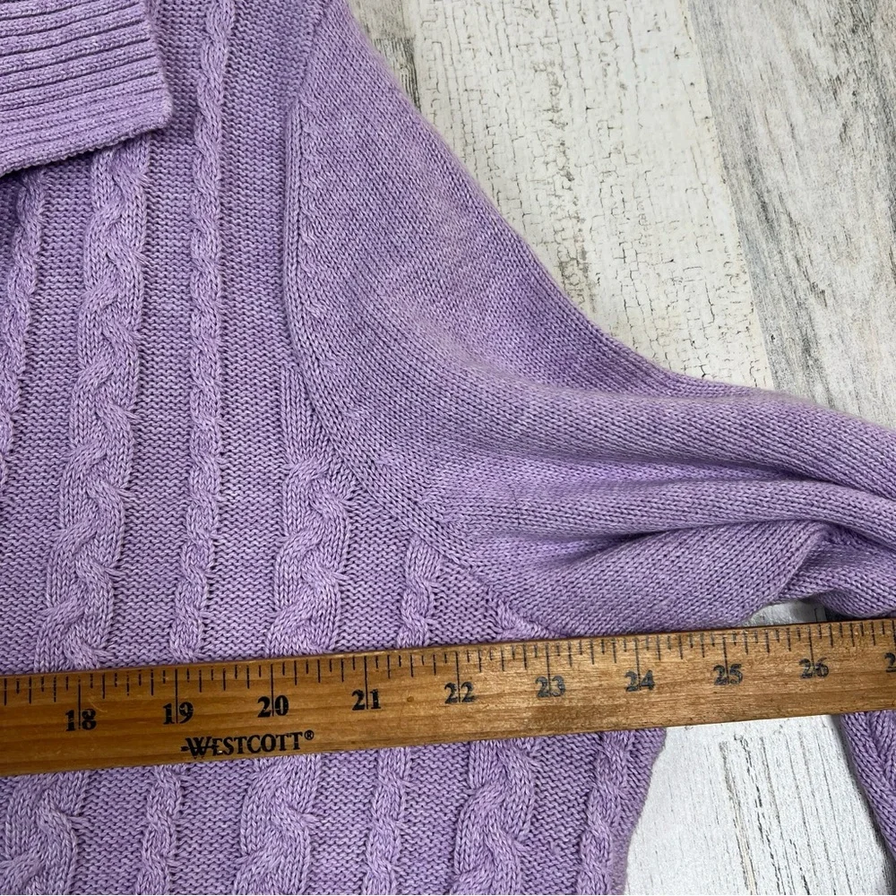Talbots Women's 1X Cozy Purple Knit Sweater‎ Classic Preppy Winter Layering